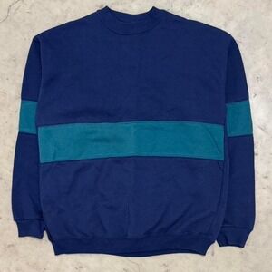 Vintage 90s Hanes Heavyweight Premium Blank Color Blocking Crewneck Sweatshirt